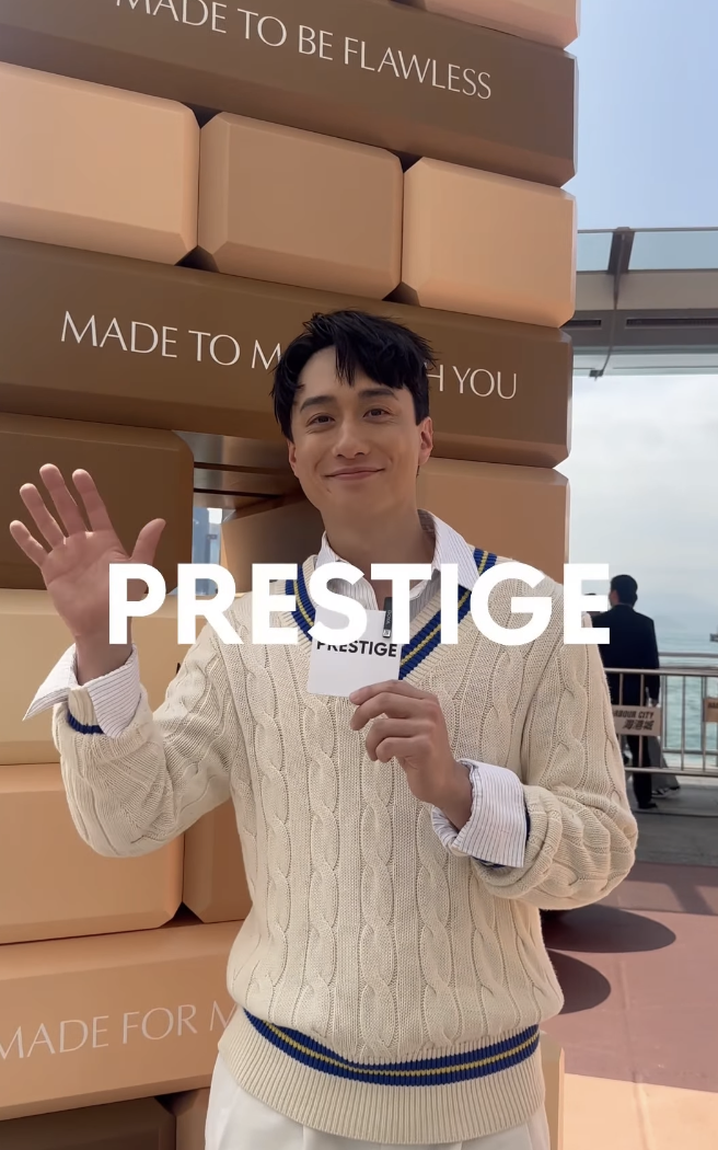 Terrance Lau at the Estee Lauder Double Wear Flawless Playhouse event at Harbour City.